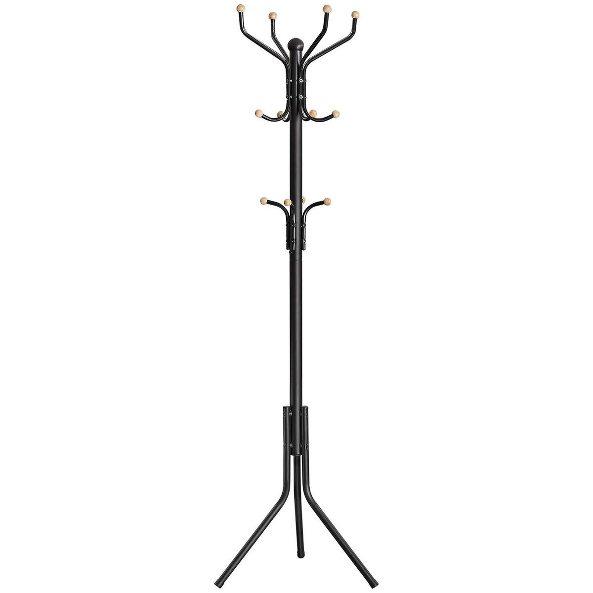 Metal Coat Rack Stand Hat Hanger, Black, 182cm