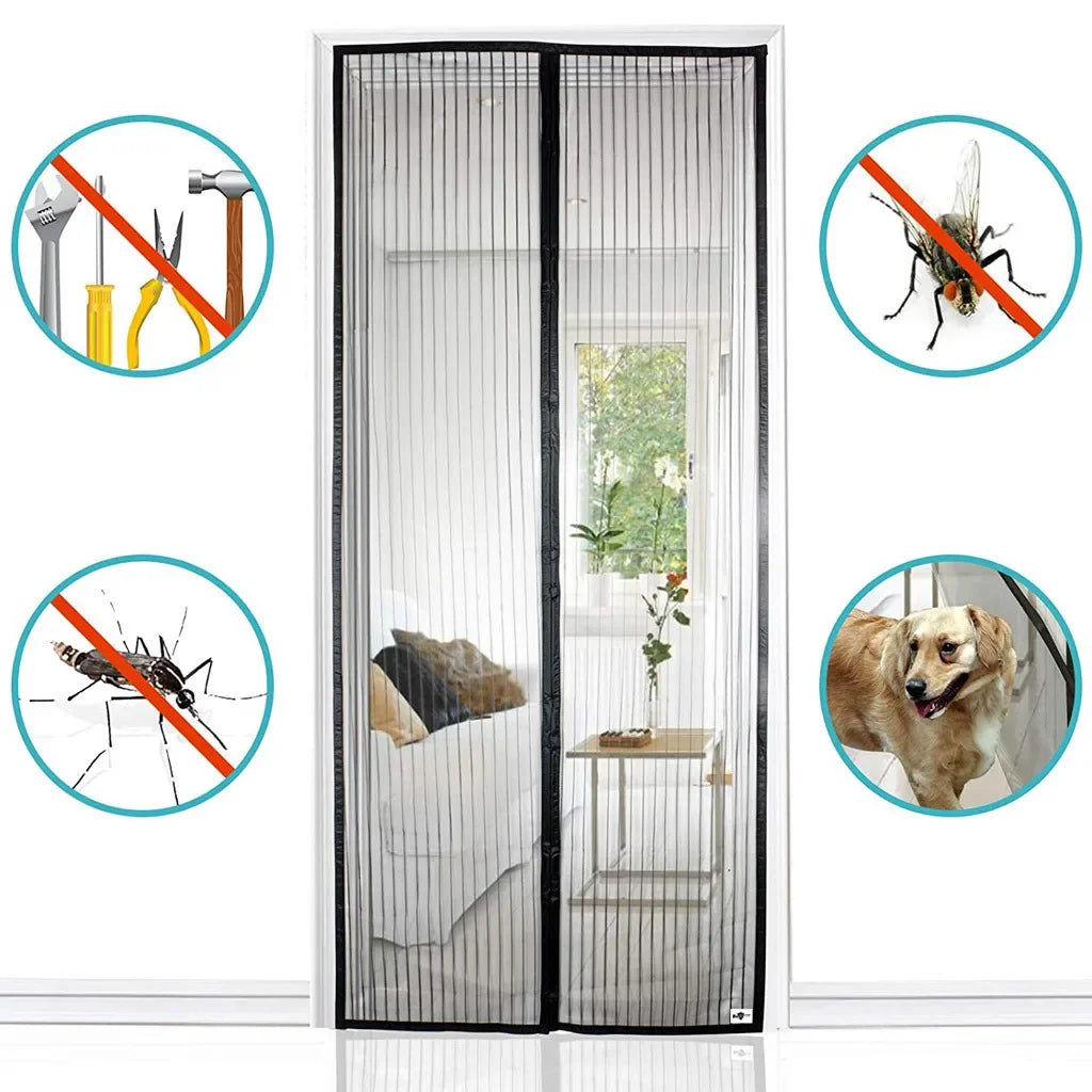 Magnetic Mosquito Net Door Screen 80x210cm White
