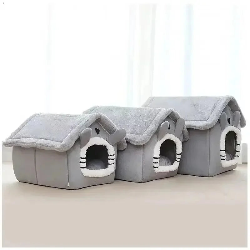 Soft Indoor Dog House &amp; Bed - Washable Grey