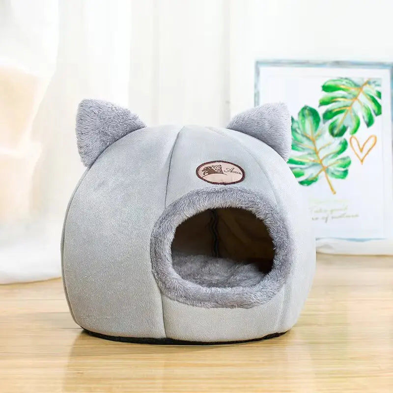 2024 Cat House Bed Soft Washable Grey XL 39x39x40cm