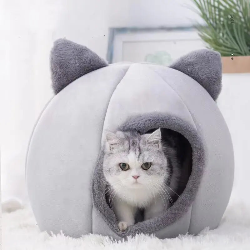 2024 Cat House Bed Soft Washable Grey XL 39x39x40cm