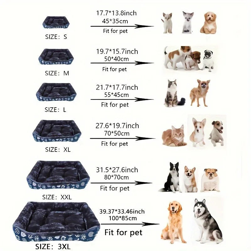 Blue Pet Dog Bed Sofa Mat for Cats & Dogs - M