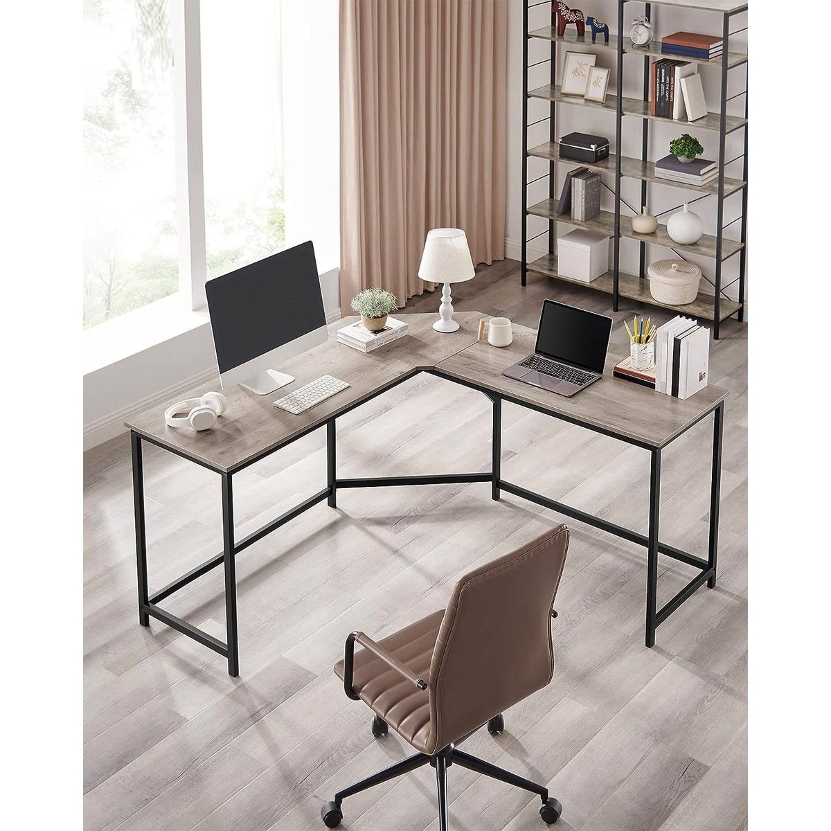 L-Shaped Computer Corner Desk Home Office