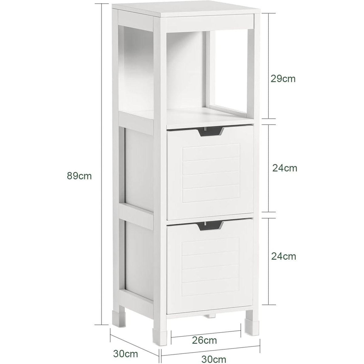 Freestanding Cabinet 2 Drawers Shelf Cupboard
