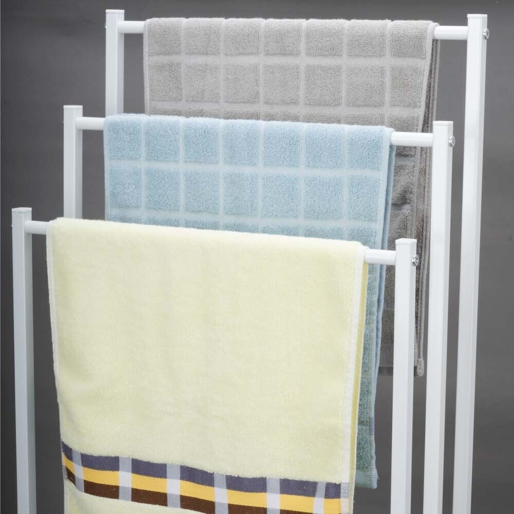 3 Tier Metal Freestanding Towel Rack Rail Holder Drying Stand