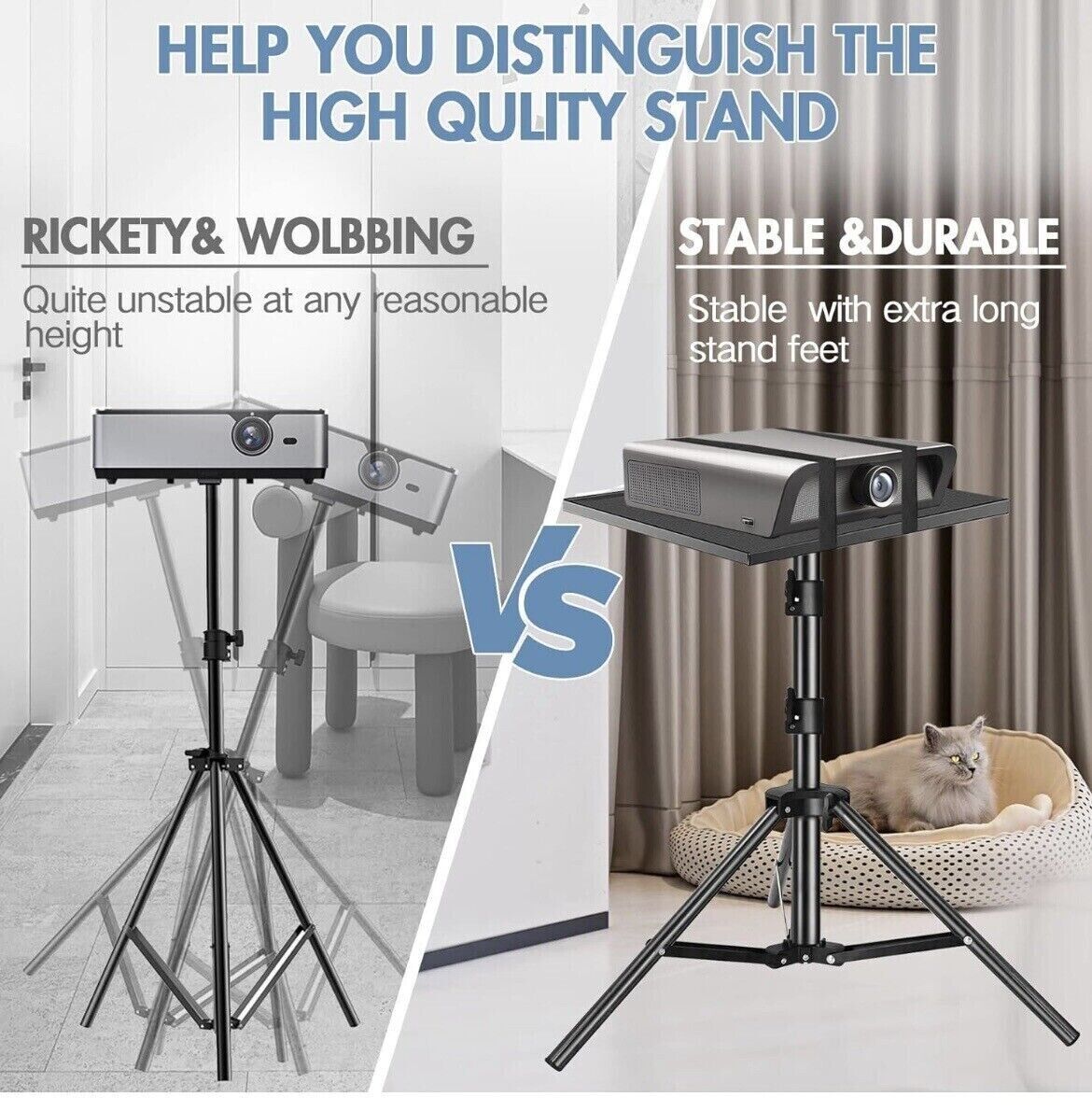 Adjustable Tripod Stand for Projector & Laptop 22-55 Portable