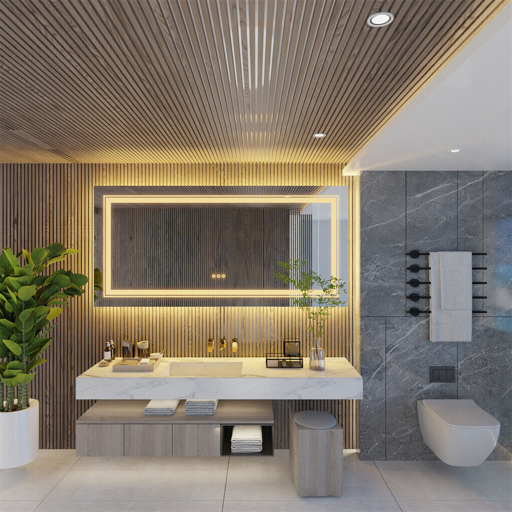 600x800mm LED Bathroom Mirror Anti-fog Illuminated Shatterproof