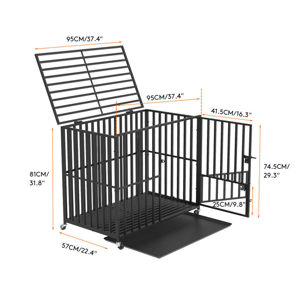 38 Heavy Duty Dog Cage Large XL XXL Pet Kennel on Wheels