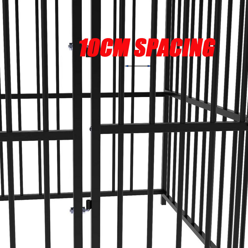 Pawhub Heavy Duty Dog Cage Black Metal Kennel Indoor Outdoor 3M