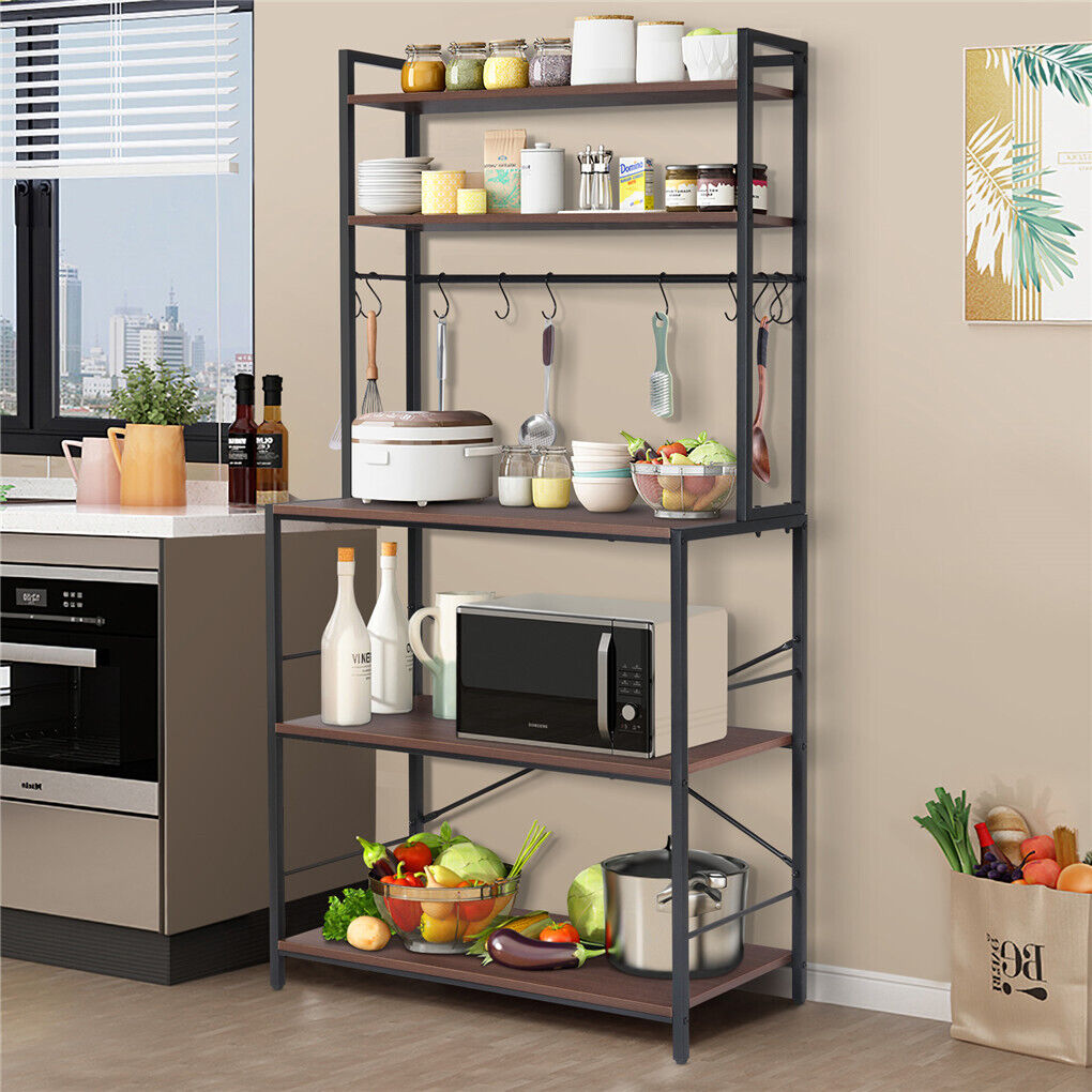 5-Tier Baker's Rack Microwave Stand Storage Shelf 84.5cm