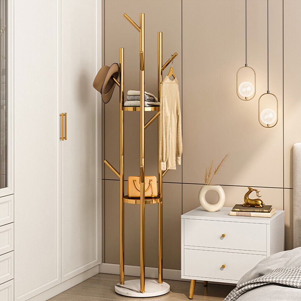 Marble &amp; Metal Coat Rack Stand Heavy Duty
