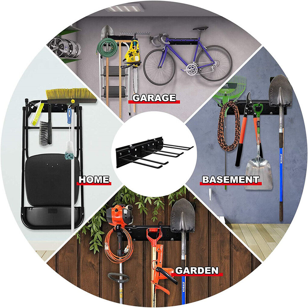 Wall Mounted Tool Rack Heavy Duty Garage Organizer
