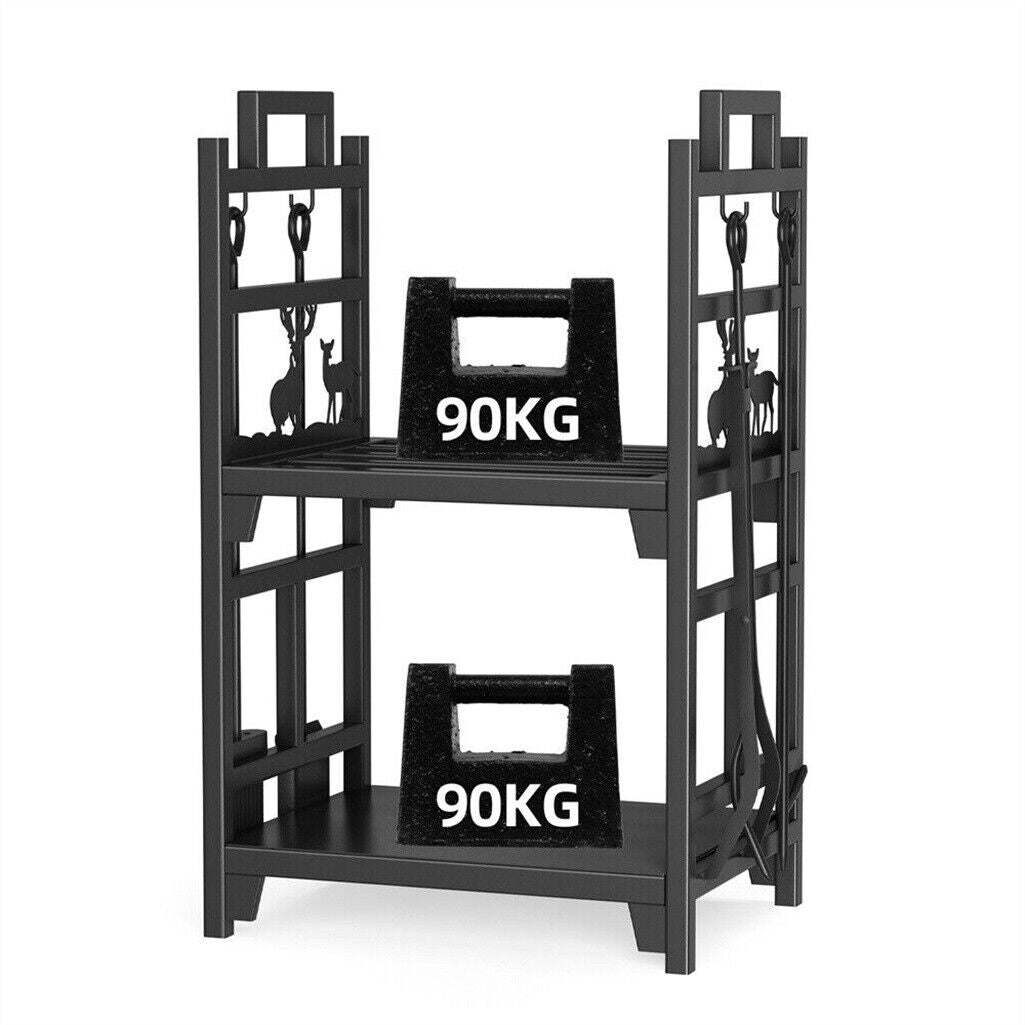 Iron Log Holder Indoor Heavy Duty Firewood Rack 180kg