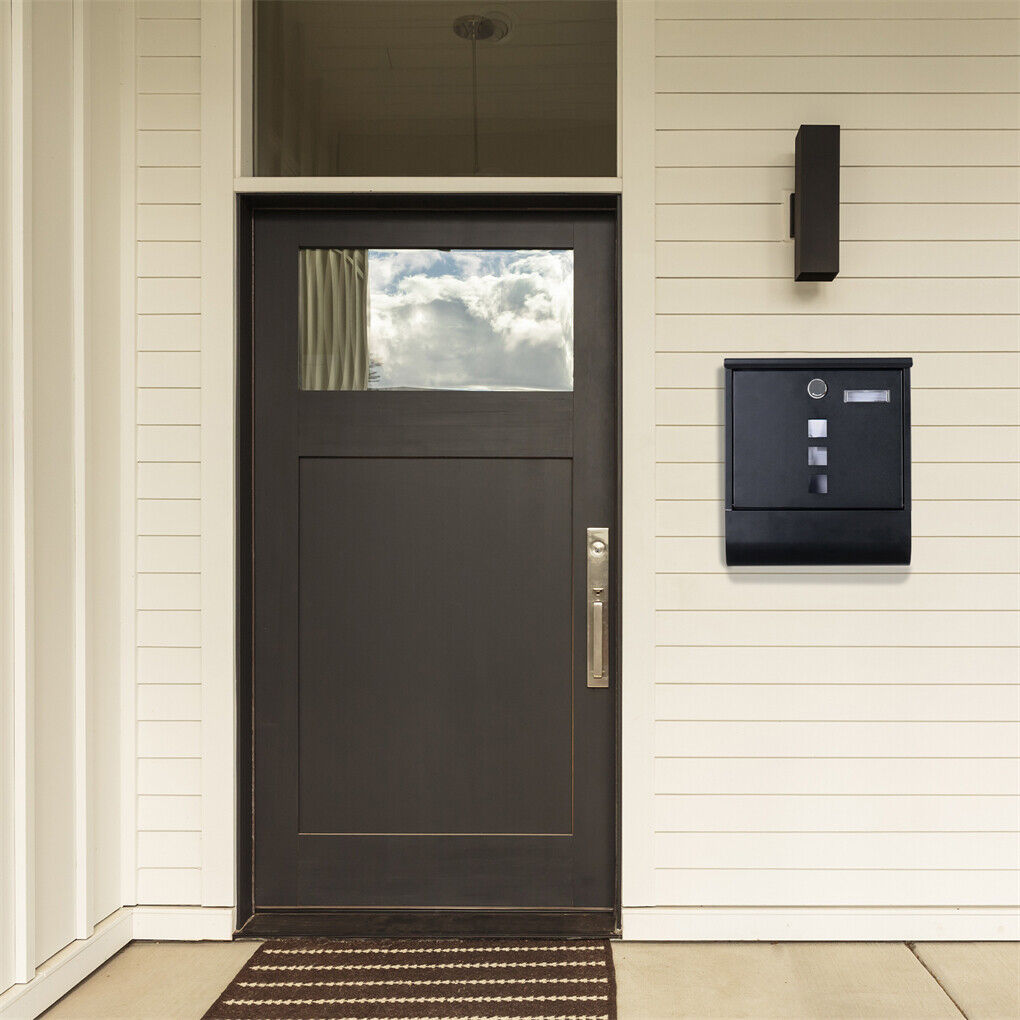 Wall Mounted Lockable Mailbox Galvanized Steel w/ Copper Lock