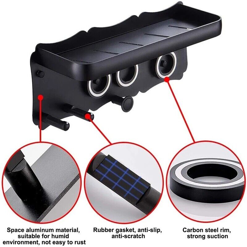 Magnetic Wall Mount Hair Dryer Holder for Dyson - Black Metal