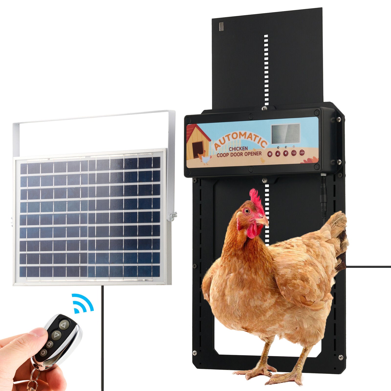 Automatic Chicken Coop Door Solar/Battery/AC 6W Aluminum Copper