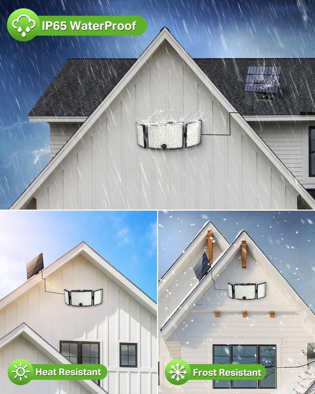 234 LED Solar Motion Sensor Light 5500K Cool Black Outdoor Security Flood Lamp