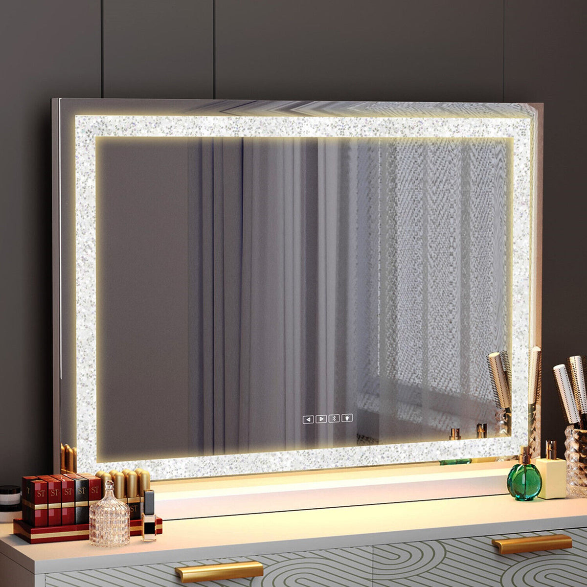 LED Makeup Mirror Bluetooth Touch Sensor Hollywood Vanity
