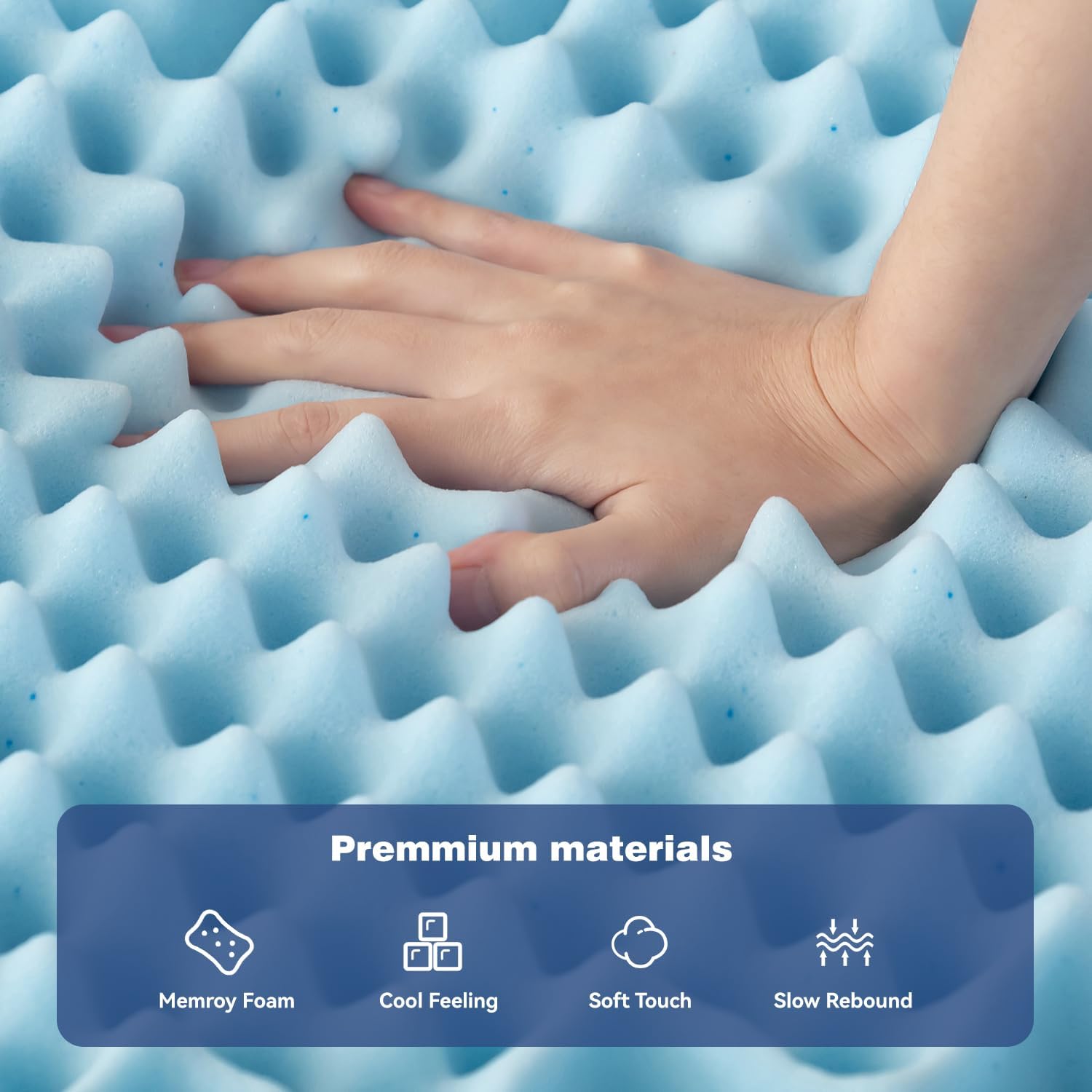 King Mattress Topper Memory Foam 7-Zone 8cm