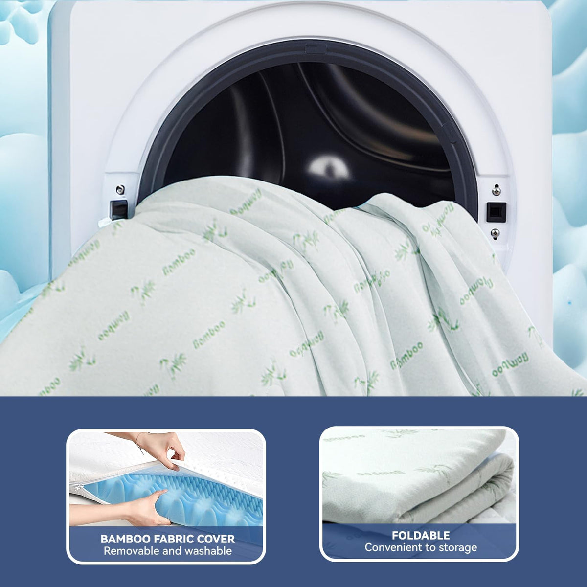 King Mattress Topper Memory Foam 7-Zone 8cm