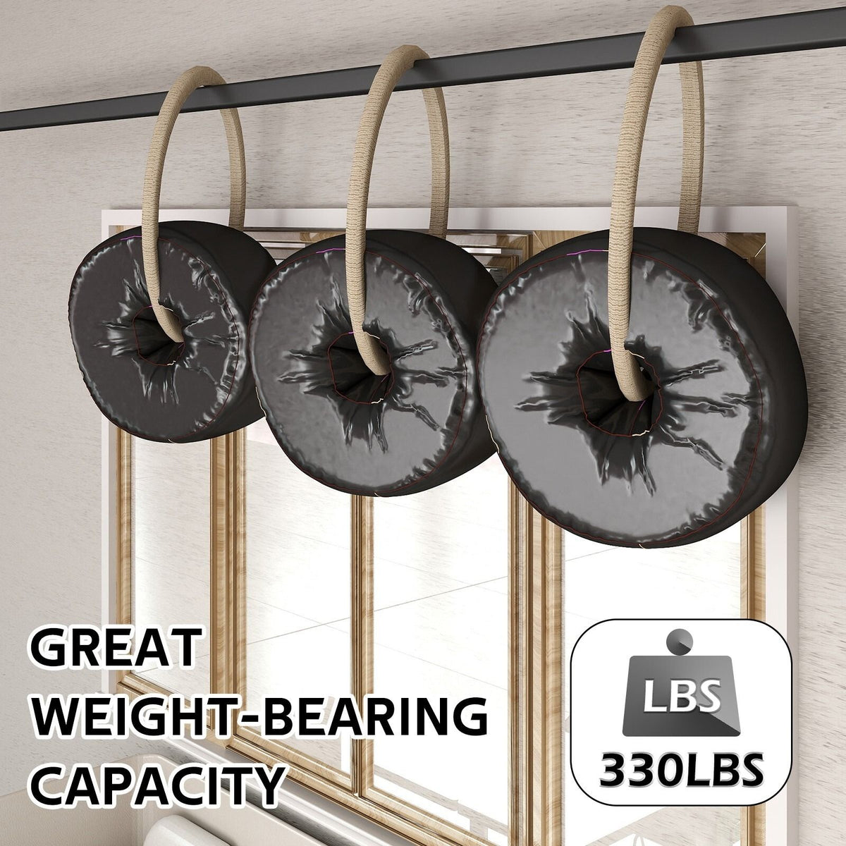 Sliding Barn Door Hardware Kit Rust Resistant Heavy Duty 1.83m