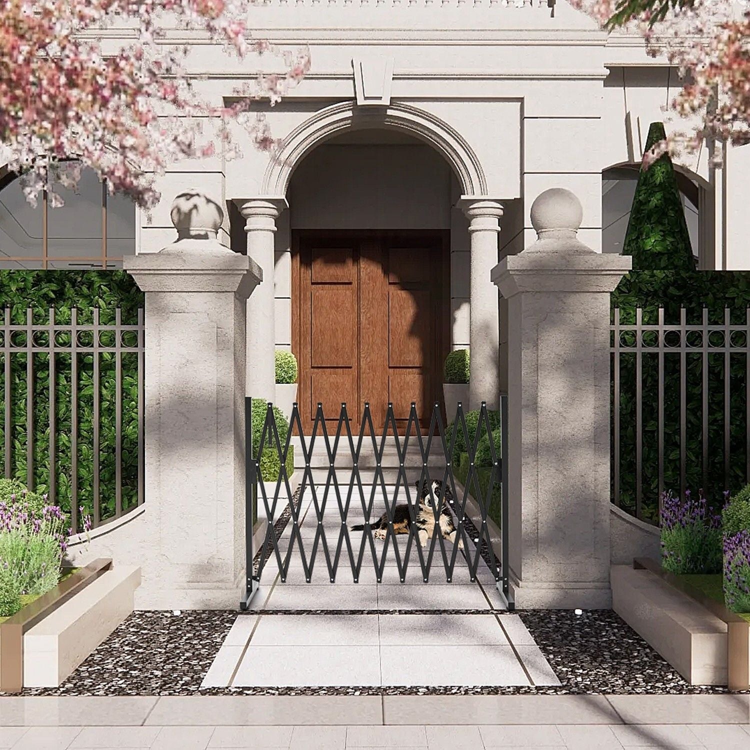 Retractable Aluminium Garden Gate Pet Fence Durable Indoor Outdoor