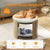 Elevated Double Cat Bed 2-Tier Wooden Plush Kitten Lounge