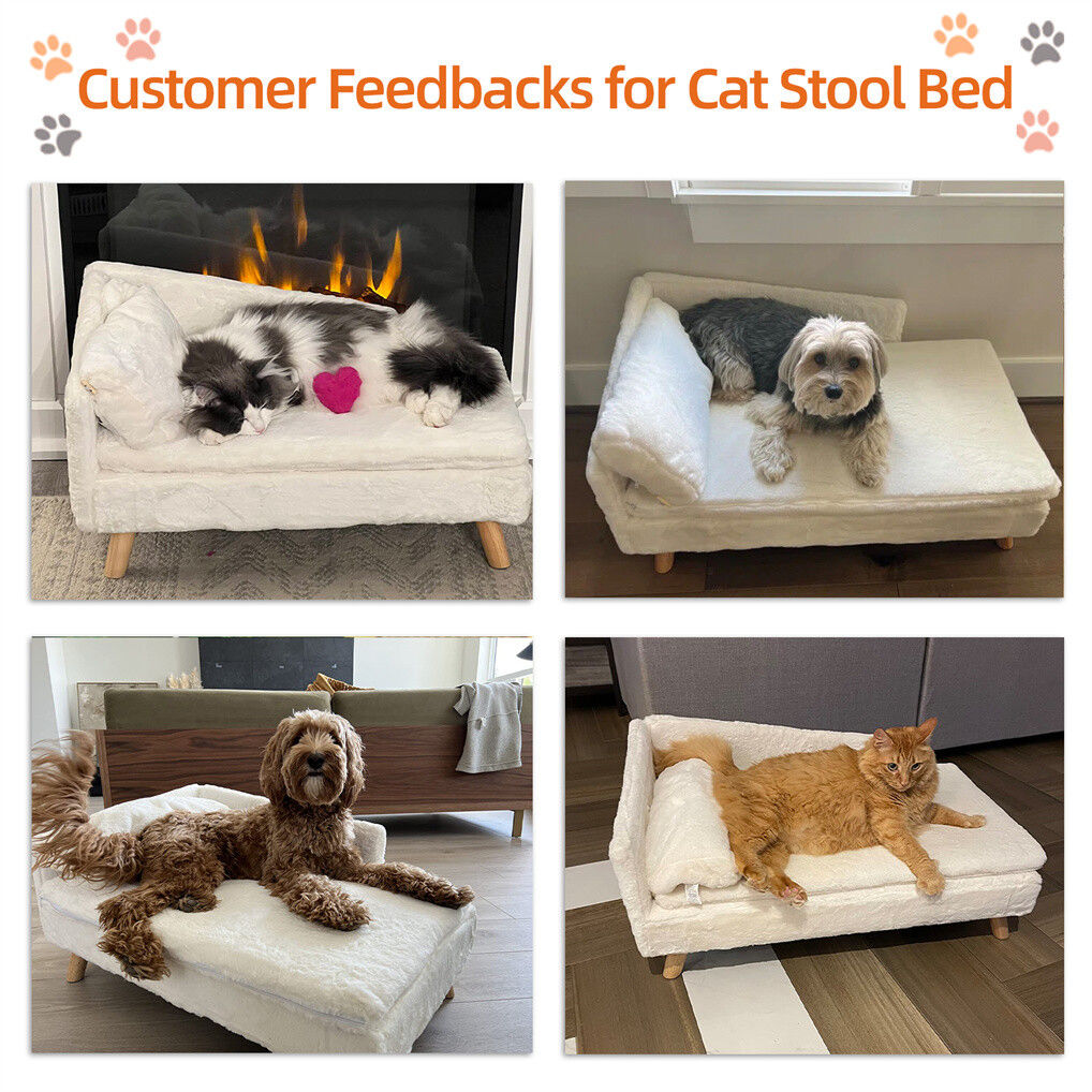 Luxury Pet Sofa Bed 80cm Rectangular Soft Anti-skid Couch