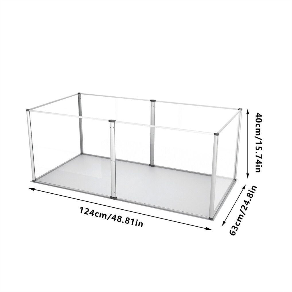 Clear Acrylic Dog Playpen 124x63x40CM, 6 Panels Cage