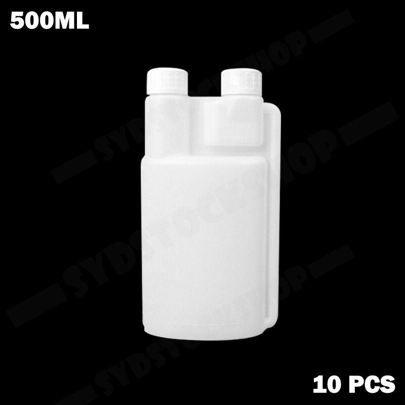 10-Pack 500ml Plastic Twin Chamber Bottles with Tamper Evident Caps