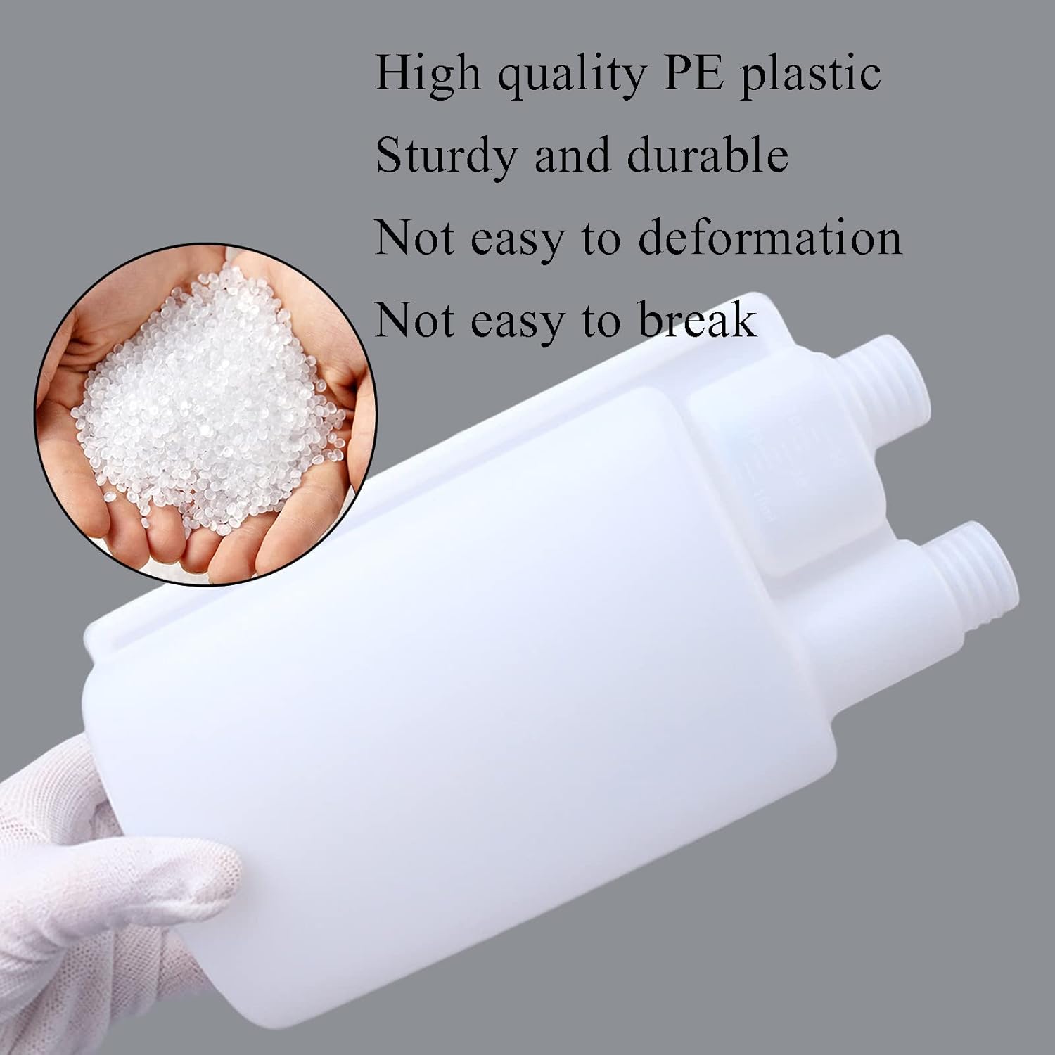 10-Pack 250ml Plastic Twin Chamber Bottles, Tamper Evident Cap