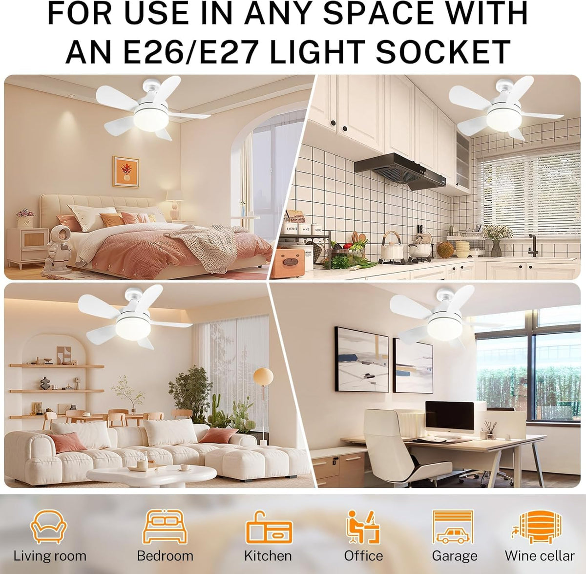 16.5 Ceiling Fan with LED Light 3-Speed Remote Control