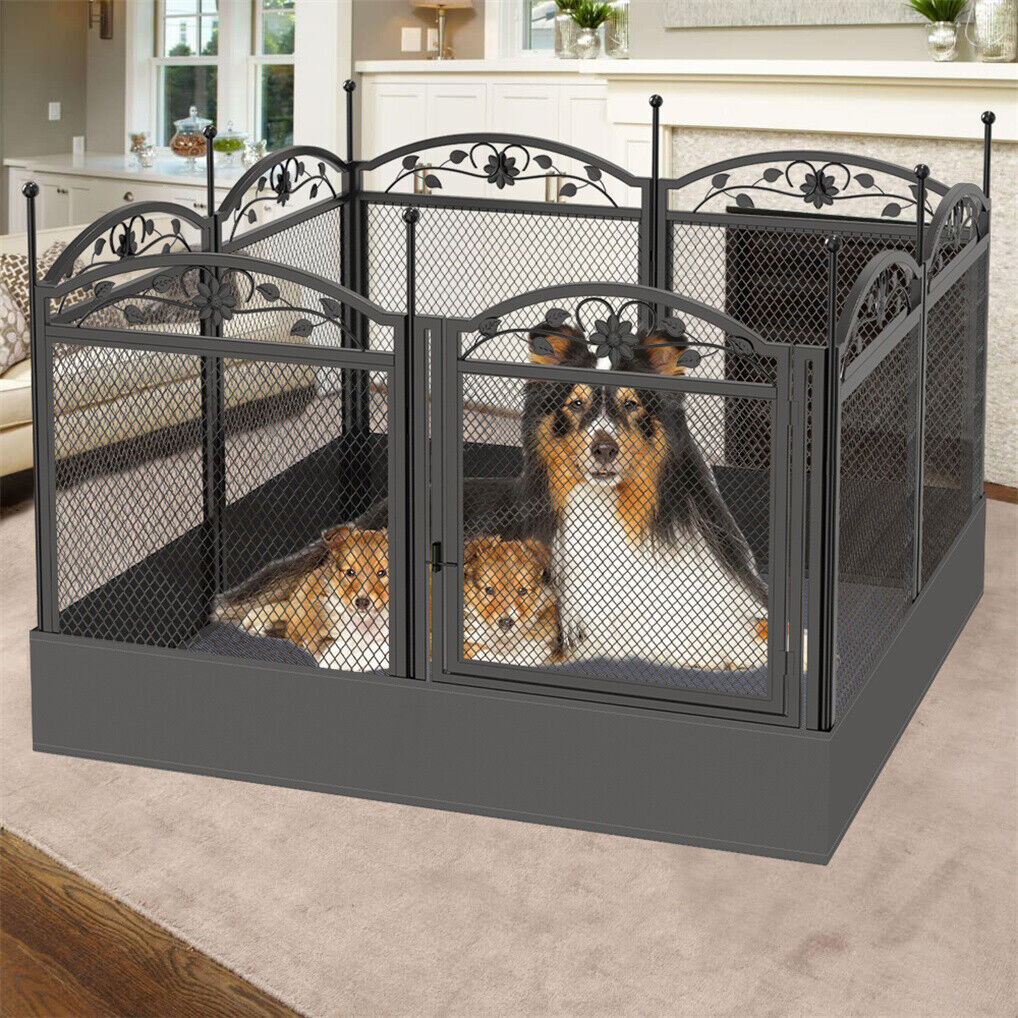 XL Metal Dog Playpen Indoor Fence with Waterproof Pad