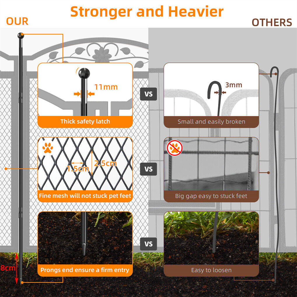 XL Metal Dog Playpen Indoor Fence with Waterproof Pad
