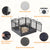 XL Metal Dog Playpen Indoor Fence with Waterproof Pad