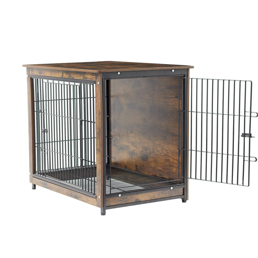 Small Wooden Dog Crate Indoor Kennel 63x51x59cm End Table Nightstand
