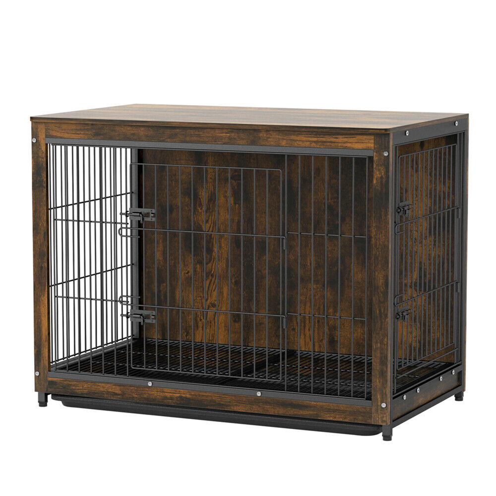 Large Wooden Dog Crate Kennel End Table Nightstand 100x59x74cm