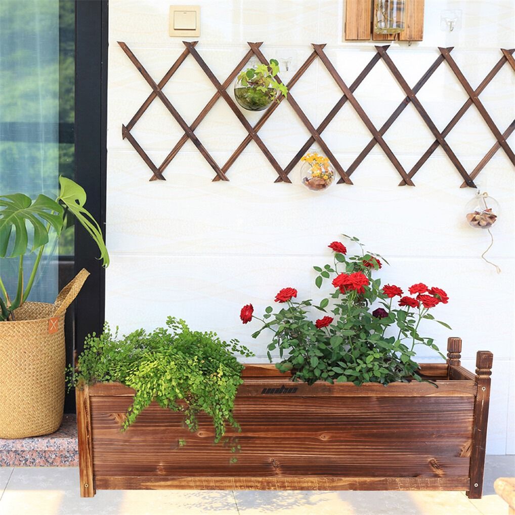 Large Raised Garden Bed Wooden Planter 90x30x33cm