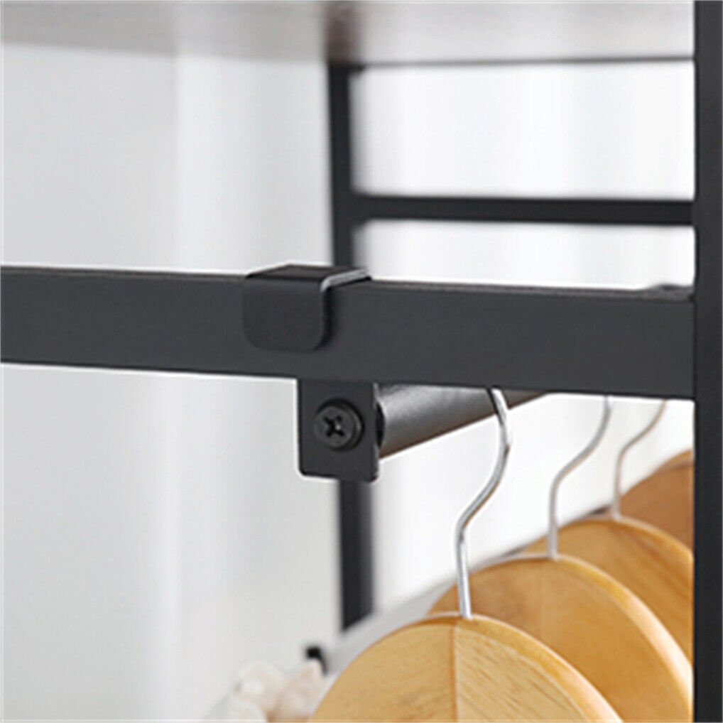 Heavy Duty Clothes Rack 3 Tiers MDF & Metal Iron Rail