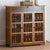 Wooden Shoe Rack XL 4 Tier 3 Doors Drawers Shelves Cabinet Organizer