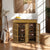 Wooden Shoe Rack XL 4 Tier 3 Doors Drawers Shelves Cabinet Organizer