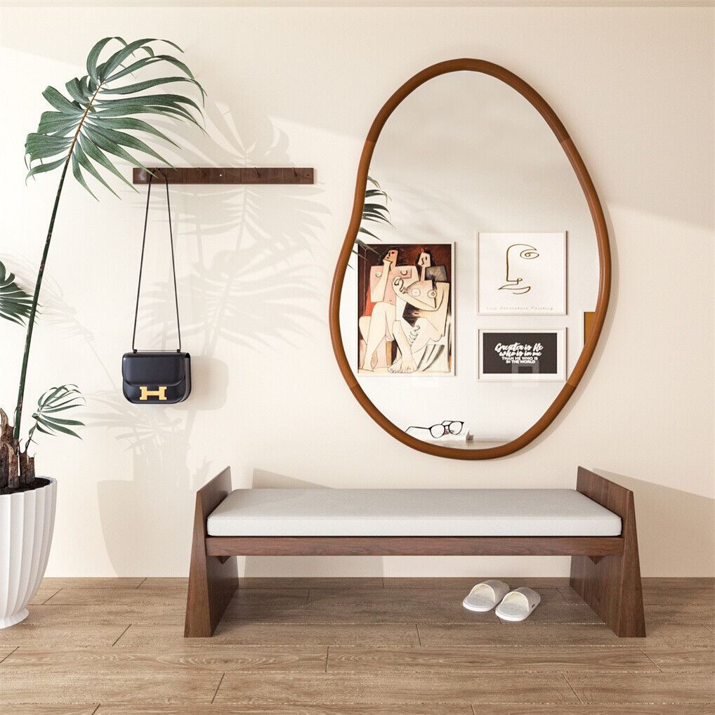 Large Art Deco Asymmetrical Wall Mirror 74.3x110cm