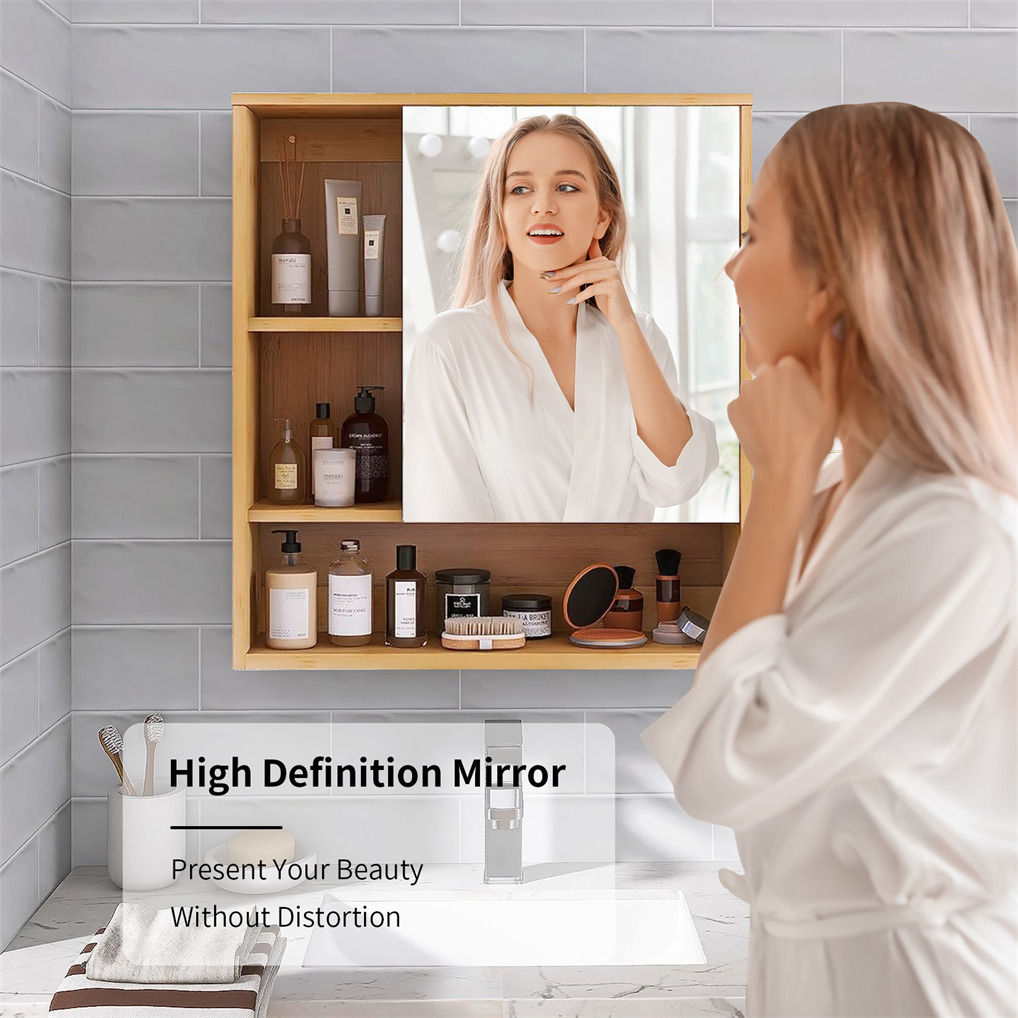 Wall Cabinet Bathroom Mirror Storage Medicine 55.5cm