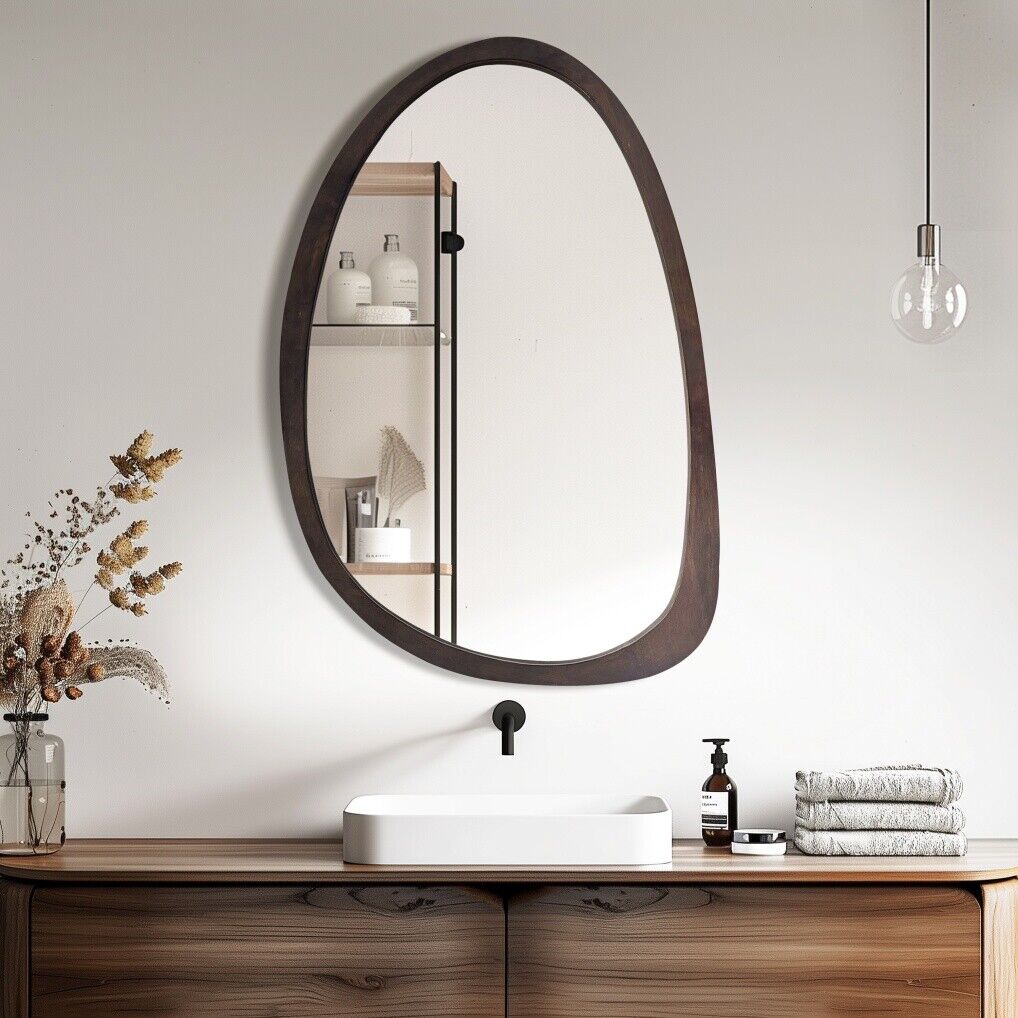 Antique Wooden Wall Mirror HD Odd Shaped Home D�cor 50x70cm