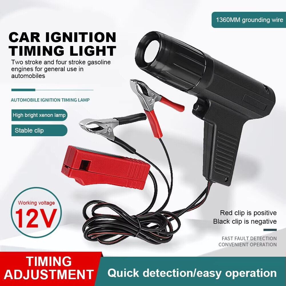 Universal 12V Ignition Timing Light Strobe Lamp 1.36m Cable