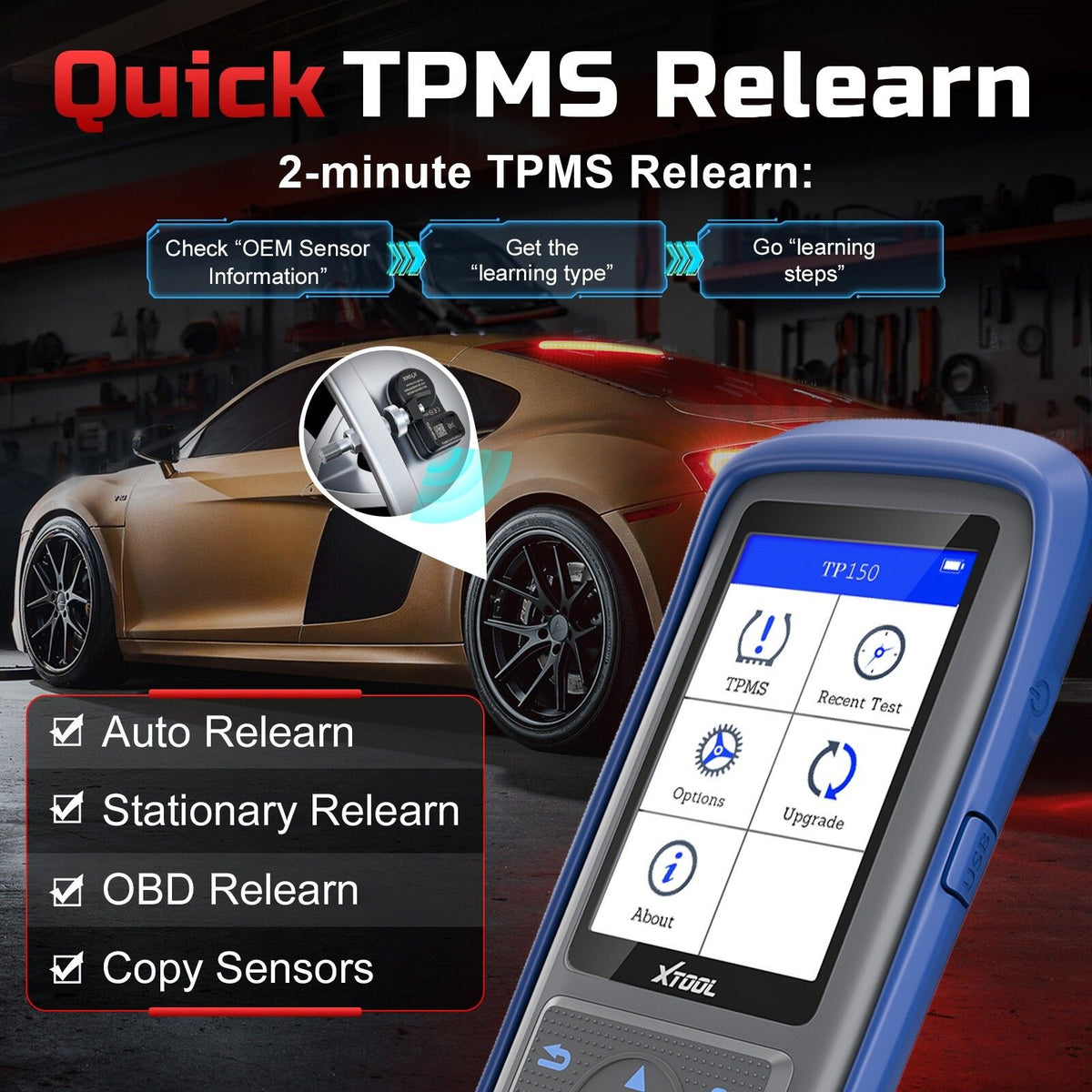 TP150 TPMS Reset Tool 2025 WiFi CAN EOBD OBDII