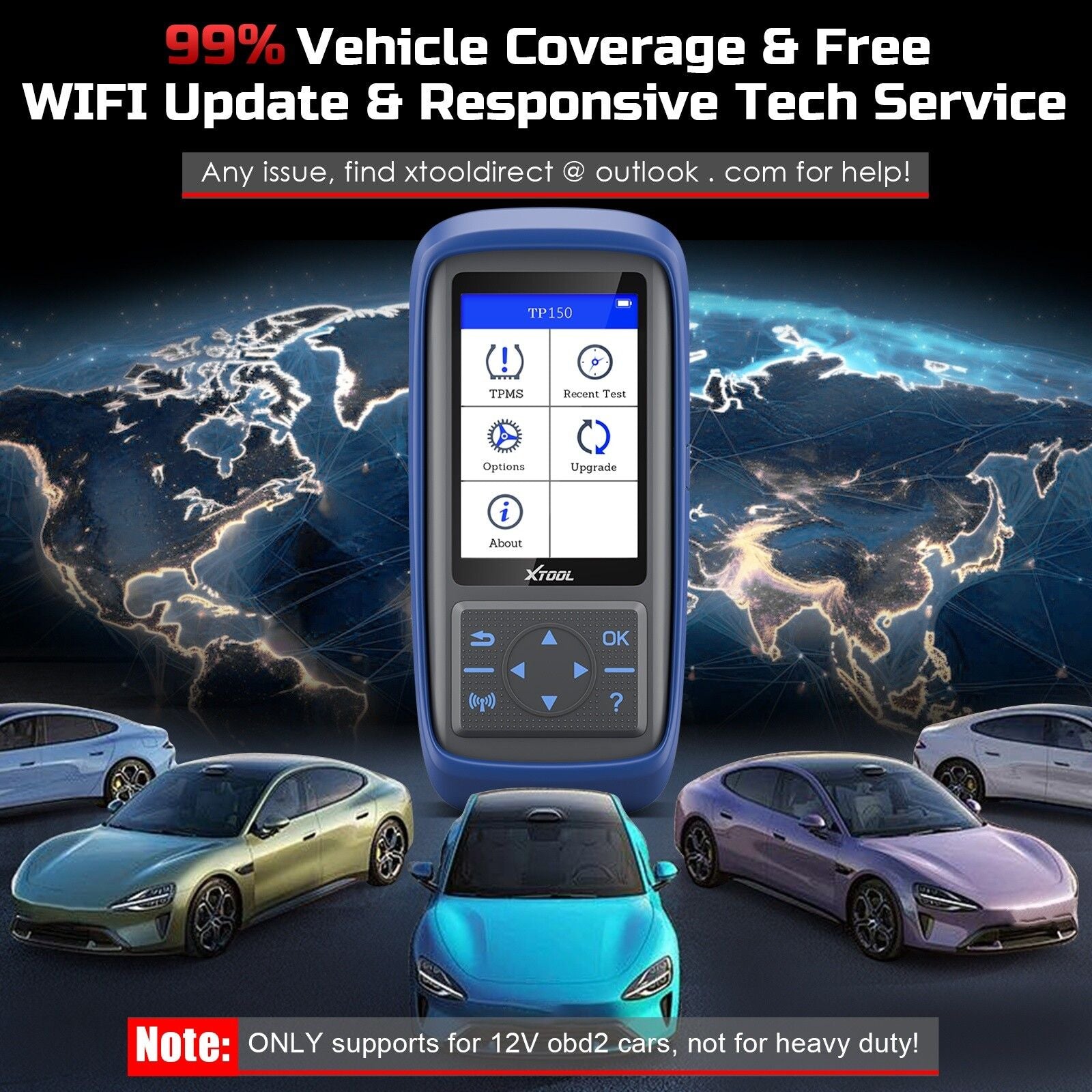 TP150 TPMS Reset Tool 2025 WiFi CAN EOBD OBDII