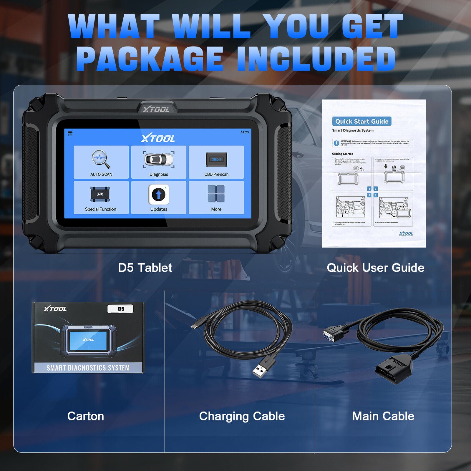 2025 D5 OBD2 Scanner ABS SRS Engine Diagnostic Tool