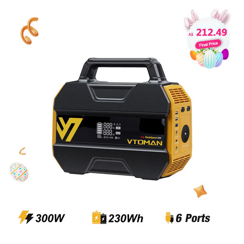 FlashSpeed 300 Solar Power Station 600W AC/DC for Camping AU