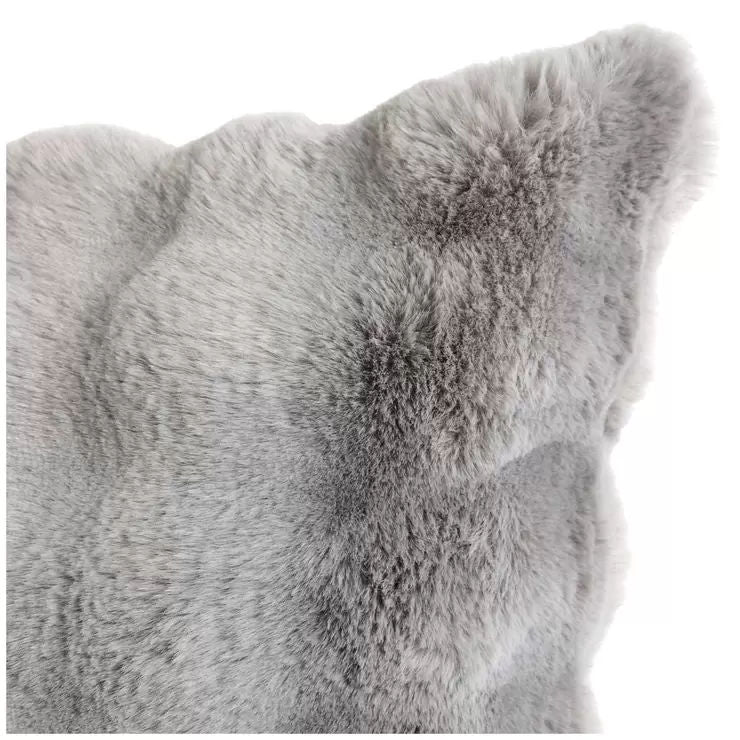 Luxe faux fur cushion 55 x 55cm grey